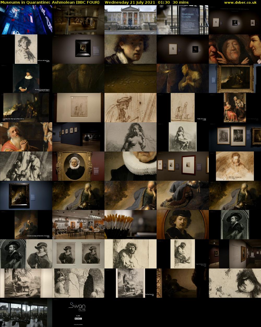 Museums in Quarantine: Ashmolean (BBC FOUR) Wednesday 21 July 2021 01:30 - 02:00