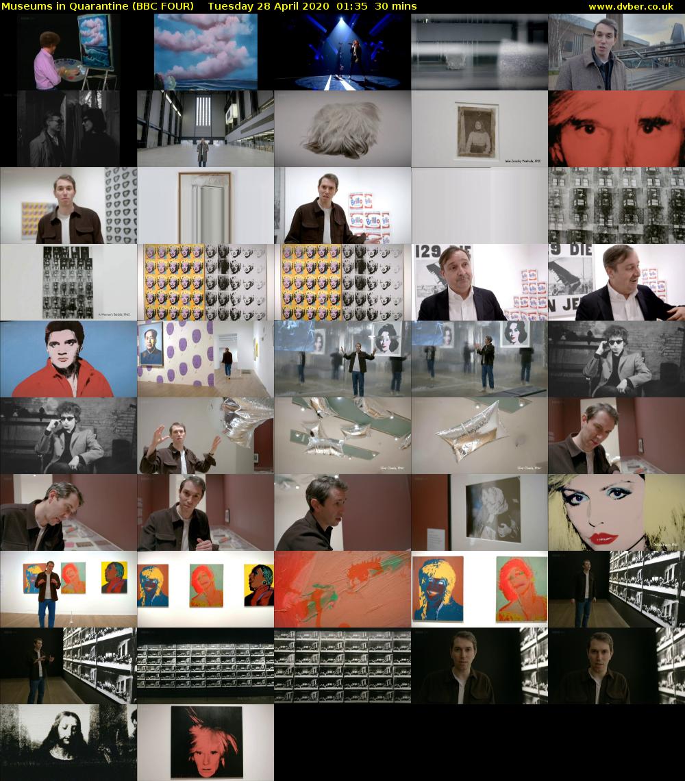Museums in Quarantine (BBC FOUR) Tuesday 28 April 2020 01:35 - 02:05