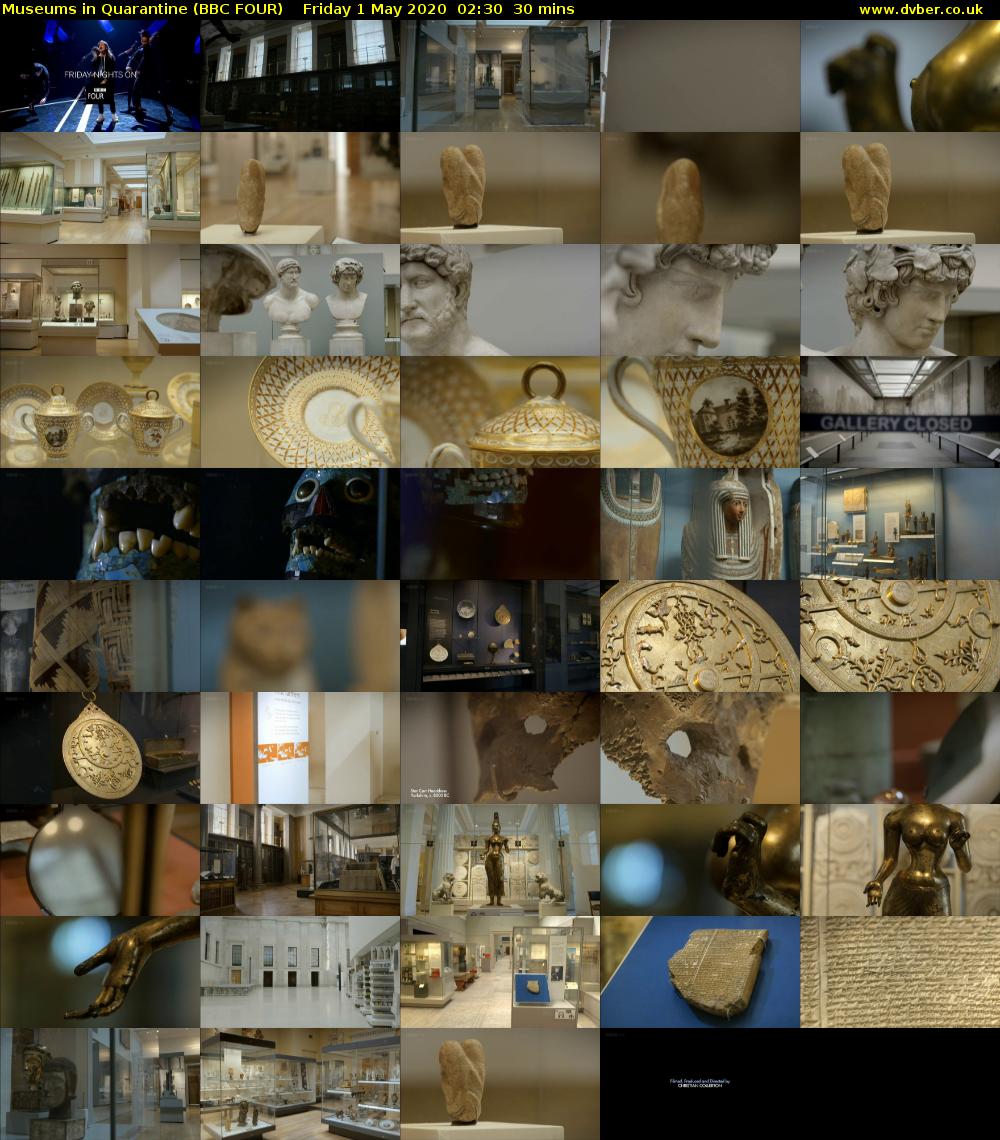 Museums in Quarantine (BBC FOUR) Friday 1 May 2020 02:30 - 03:00