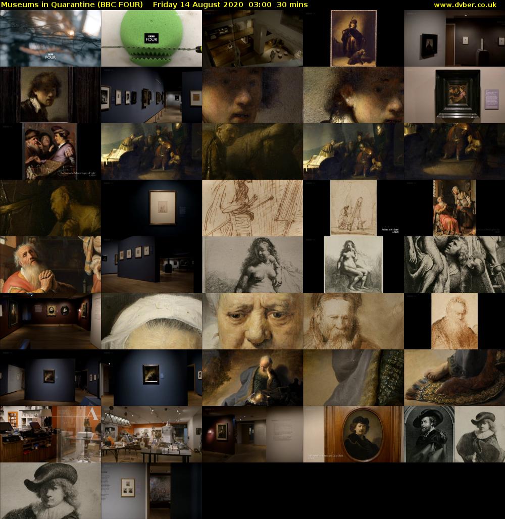 Museums in Quarantine (BBC FOUR) Friday 14 August 2020 03:00 - 03:30