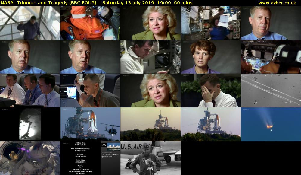 NASA: Triumph and Tragedy (BBC FOUR) Saturday 13 July 2019 19:00 - 20:00