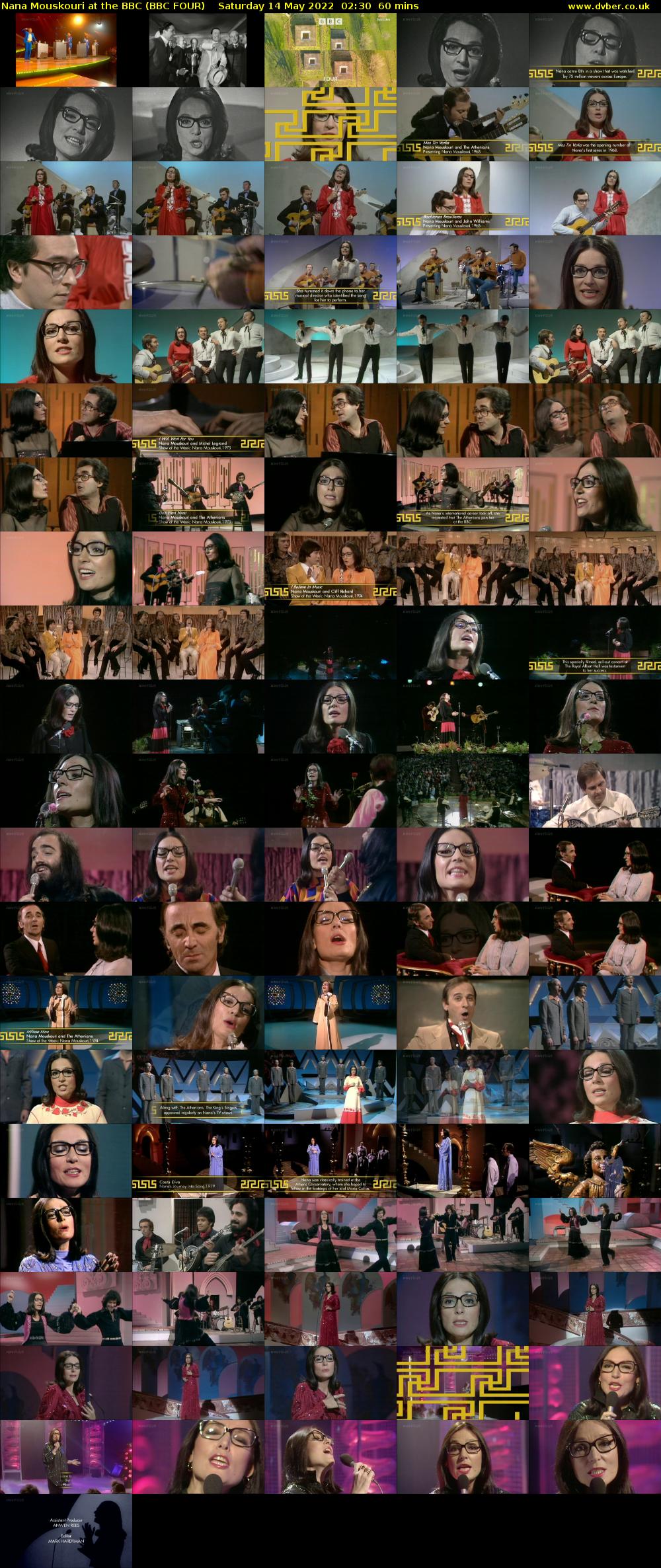Nana Mouskouri at the BBC (BBC FOUR) Saturday 14 May 2022 02:30 - 03:30