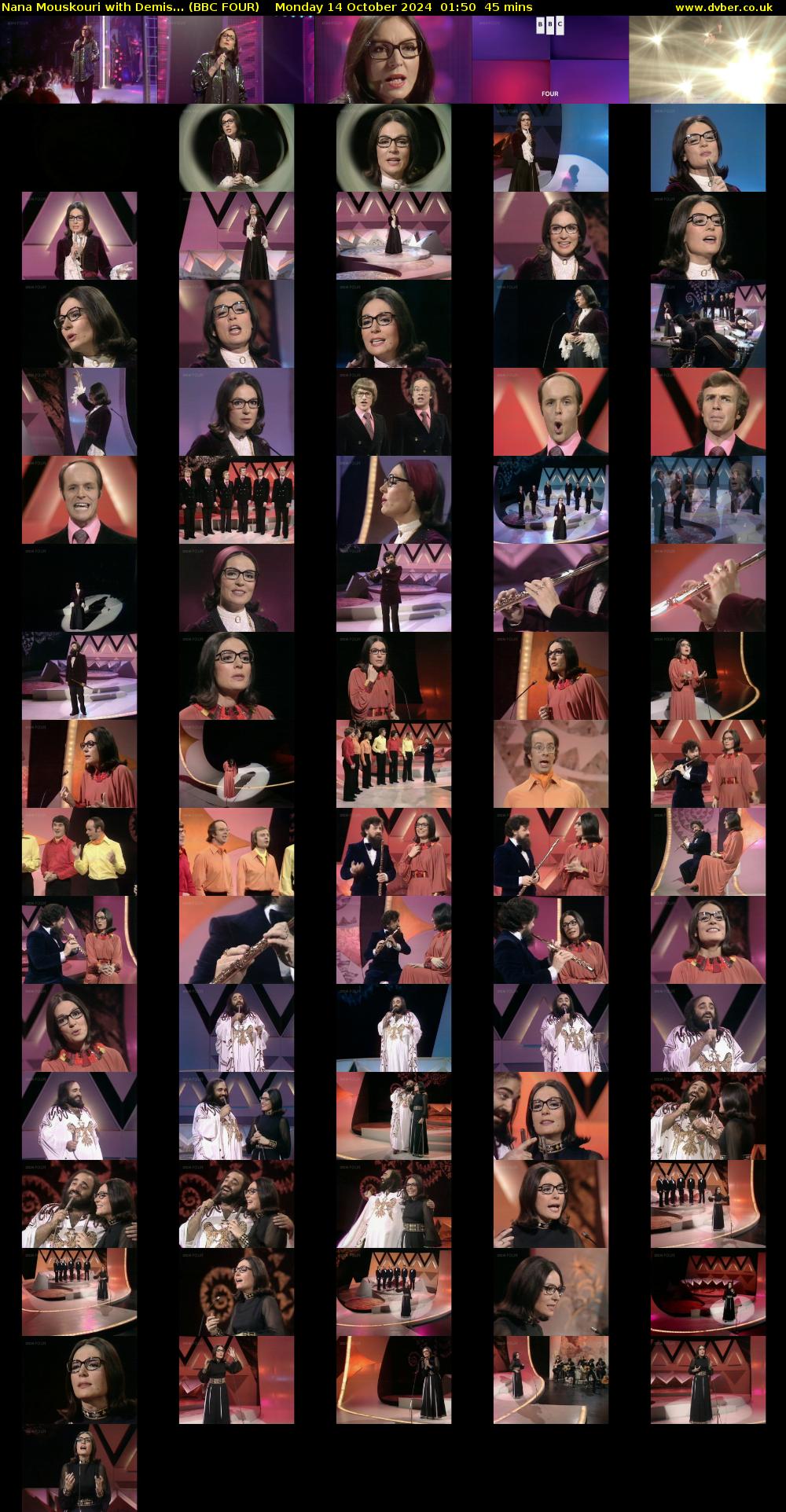 Nana Mouskouri with Demis... (BBC FOUR) Monday 14 October 2024 01:50 - 02:35