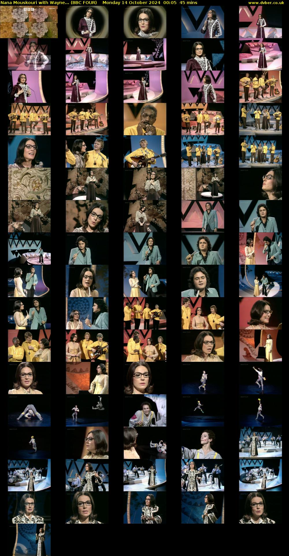 Nana Mouskouri with Wayne... (BBC FOUR) Monday 14 October 2024 00:05 - 00:50