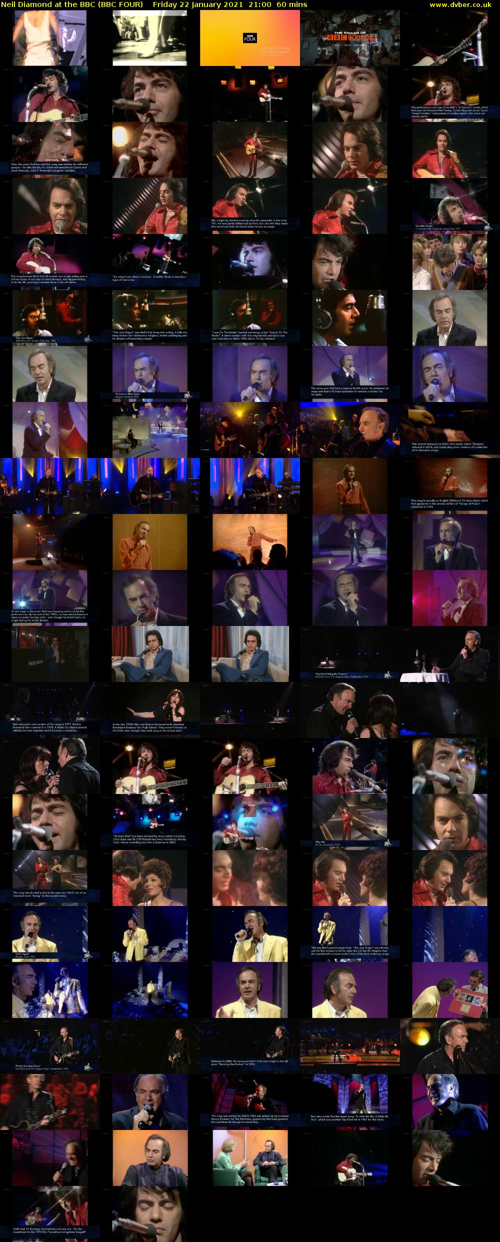 Neil Diamond at the BBC (BBC FOUR) Friday 22 January 2021 21:00 - 22:00