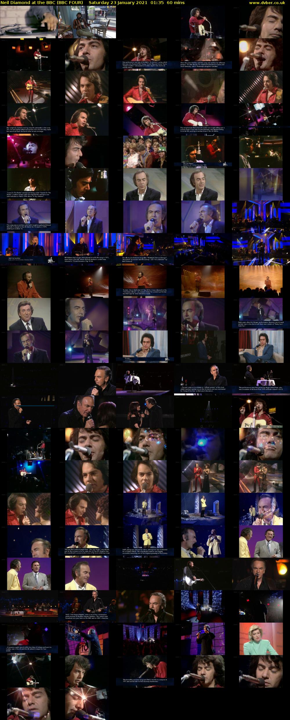 Neil Diamond at the BBC (BBC FOUR) Saturday 23 January 2021 01:35 - 02:35