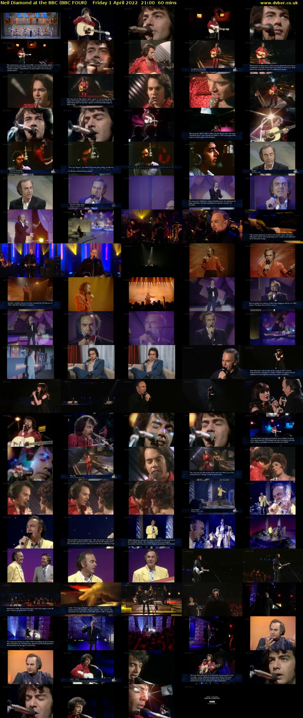 Neil Diamond at the BBC (BBC FOUR) Friday 1 April 2022 21:00 - 22:00