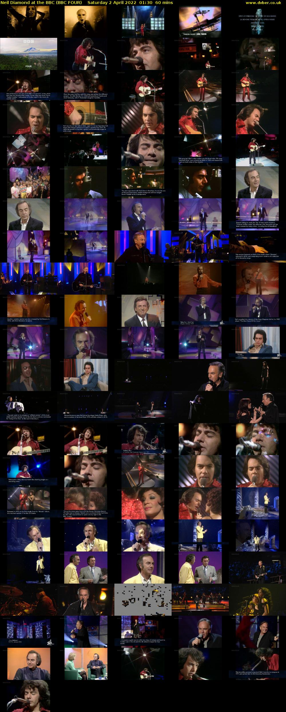Neil Diamond at the BBC (BBC FOUR) Saturday 2 April 2022 01:30 - 02:30
