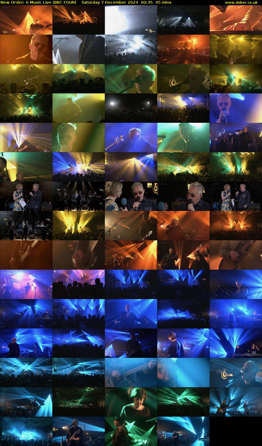 New Order: 6 Music Live (BBC FOUR) Saturday 7 December 2024 00:35 - 01:20