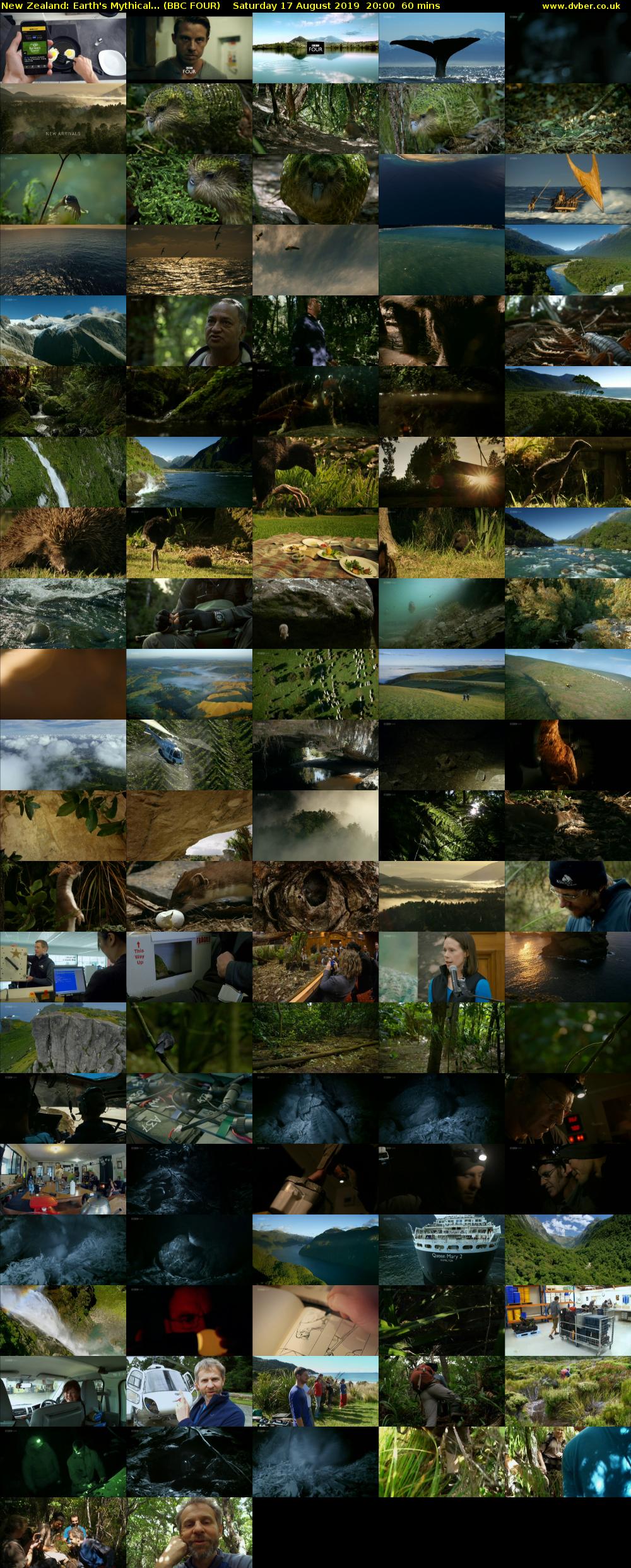 New Zealand: Earth's Mythical... (BBC FOUR) Saturday 17 August 2019 20:00 - 21:00