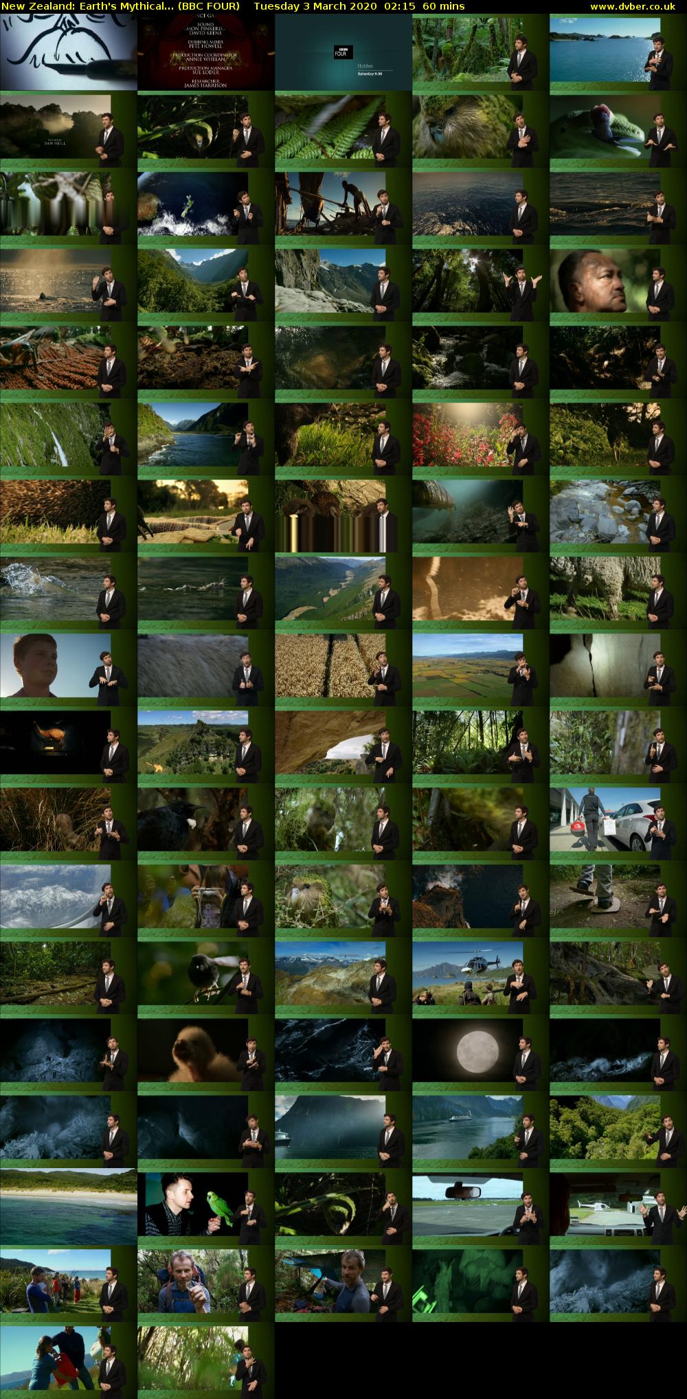 New Zealand: Earth's Mythical... (BBC FOUR) Tuesday 3 March 2020 02:15 - 03:15