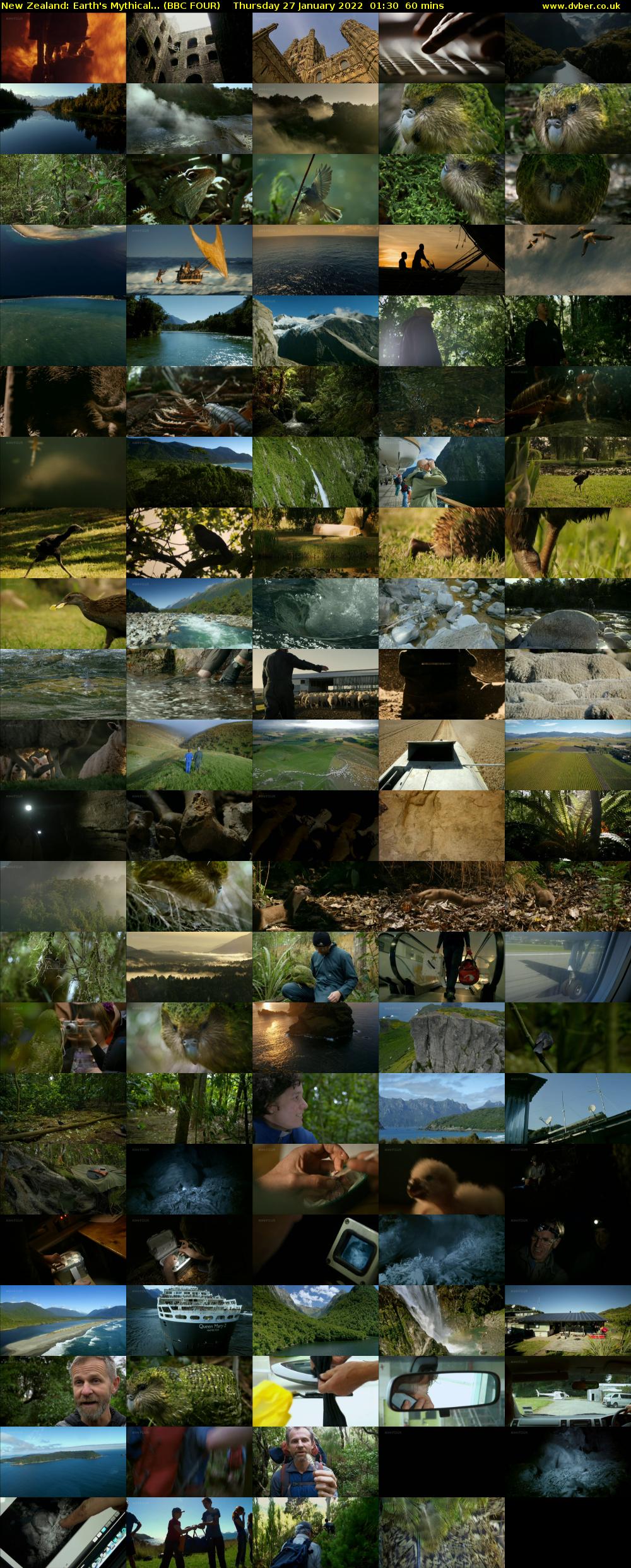 New Zealand: Earth's Mythical... (BBC FOUR) Thursday 27 January 2022 01:30 - 02:30