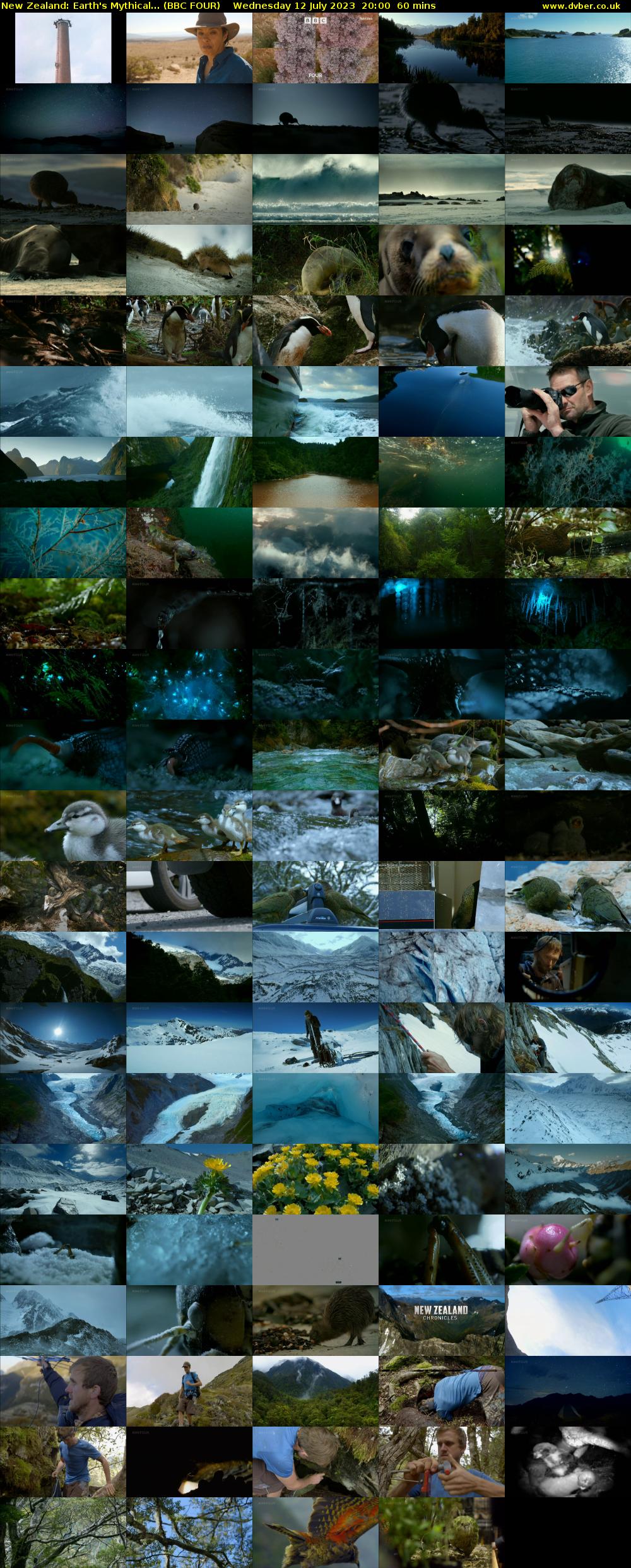 New Zealand: Earth's Mythical... (BBC FOUR) Wednesday 12 July 2023 20:00 - 21:00