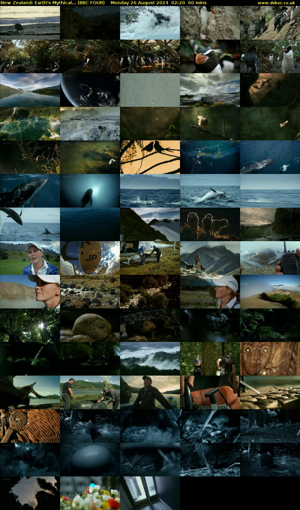 New Zealand: Earth's Mythical... (BBC FOUR) Monday 26 August 2024 02:20 - 03:20