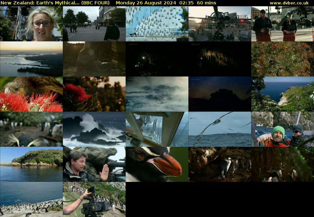 New Zealand: Earth's Mythical... (BBC FOUR) Monday 26 August 2024 02:35 - 03:35