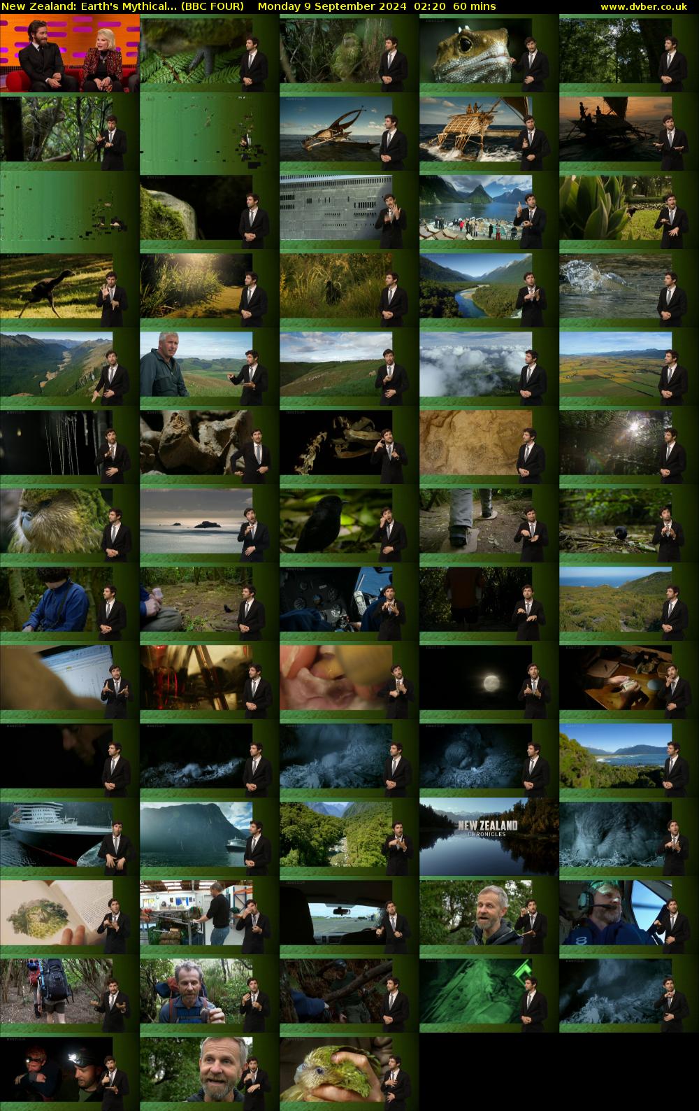 New Zealand: Earth's Mythical... (BBC FOUR) Monday 9 September 2024 02:20 - 03:20