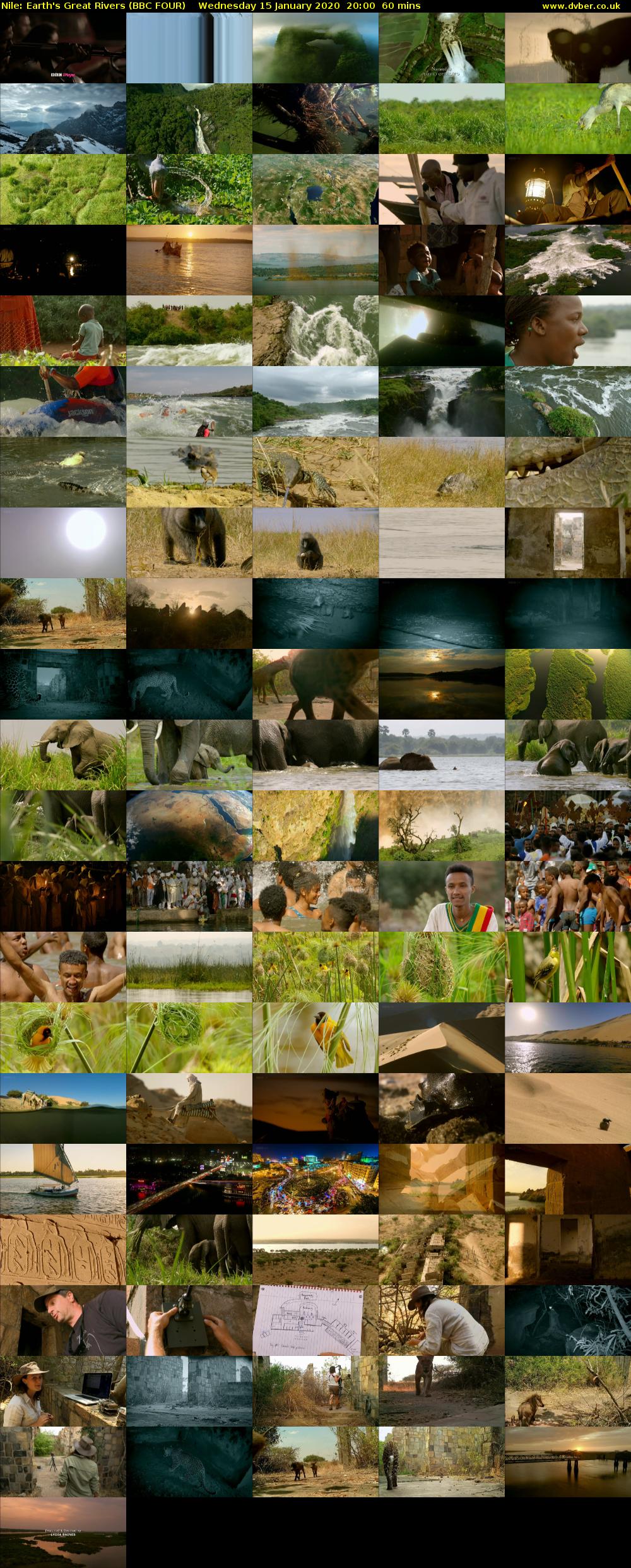 Nile: Earth's Great Rivers (BBC FOUR) Wednesday 15 January 2020 20:00 - 21:00