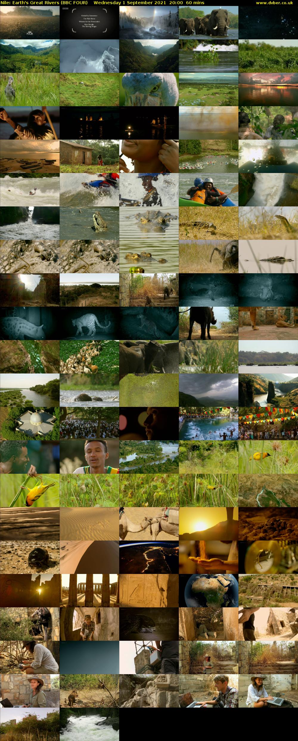 Nile: Earth's Great Rivers (BBC FOUR) Wednesday 1 September 2021 20:00 - 21:00