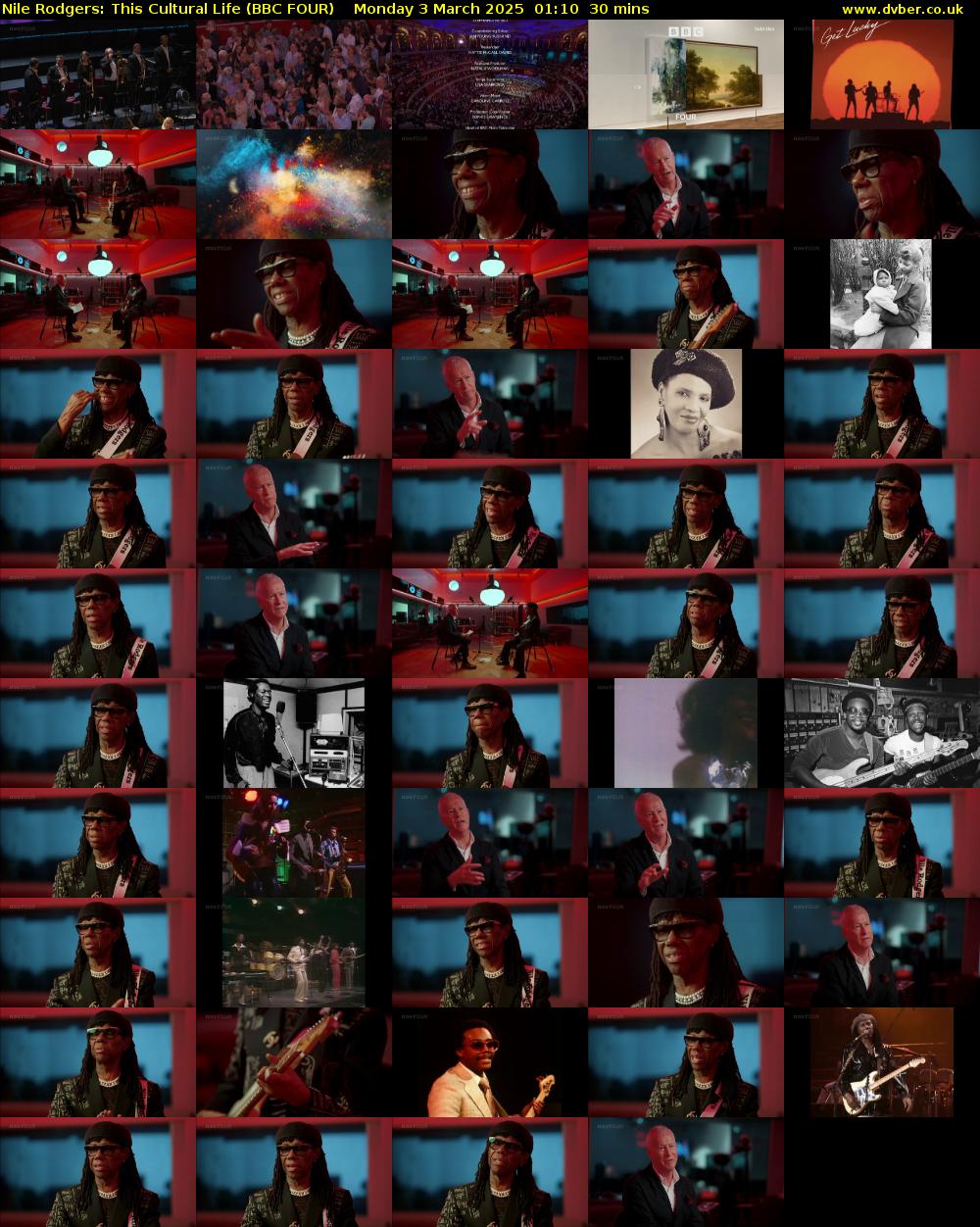 Nile Rodgers: This Cultural Life (BBC FOUR) Monday 3 March 2025 01:10 - 01:40
