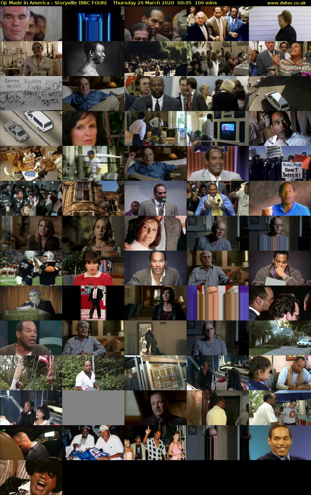 OJ: Made in America - Storyville (BBC FOUR) Thursday 26 March 2020 00:05 - 01:45