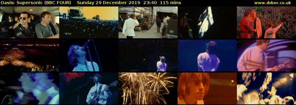 Oasis: Supersonic (BBC FOUR) Sunday 29 December 2019 23:40 - 01:35