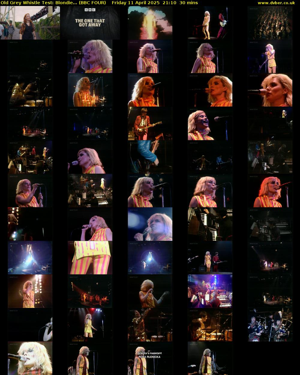 Old Grey Whistle Test: Blondie... (BBC FOUR) Friday 11 April 2025 21:10 - 21:40