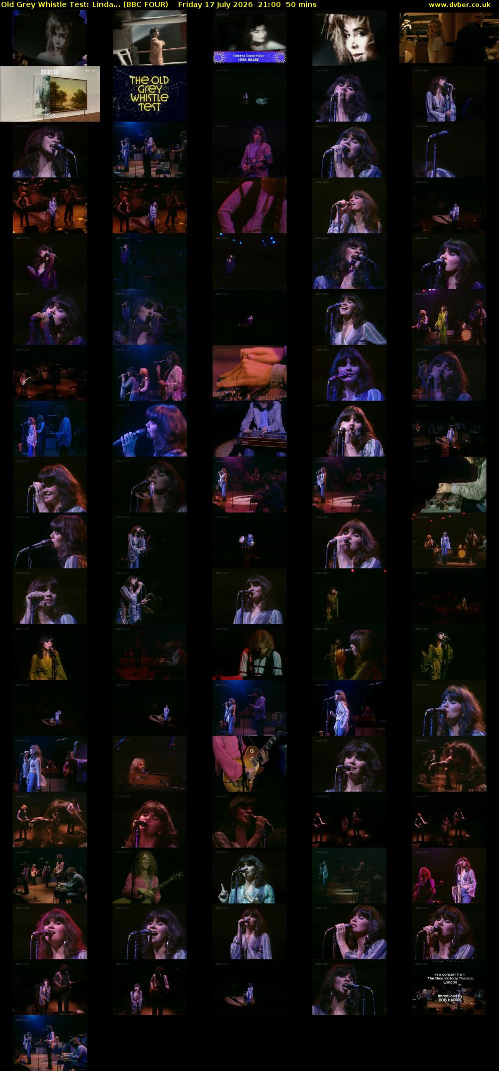 Old Grey Whistle Test: Linda... (BBC FOUR) Friday 17 July 2026 21:00 - 21:50