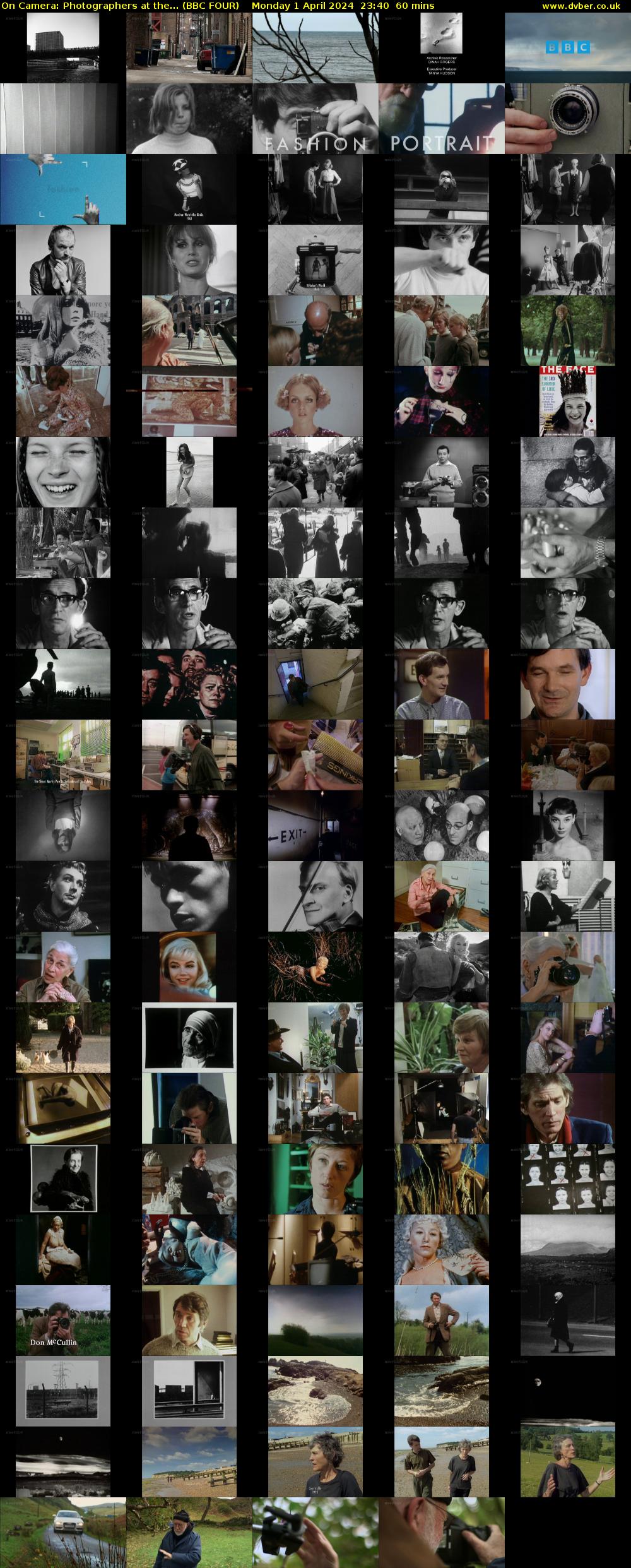 On Camera: Photographers at the... (BBC FOUR) Monday 1 April 2024 23:40 - 00:40