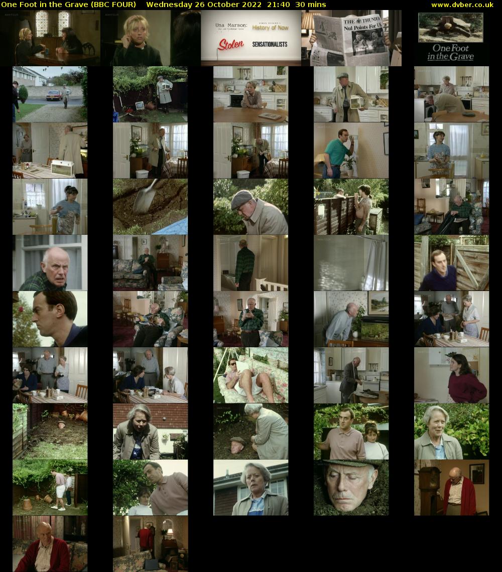 One Foot in the Grave (BBC FOUR) Wednesday 26 October 2022 21:40 - 22:10