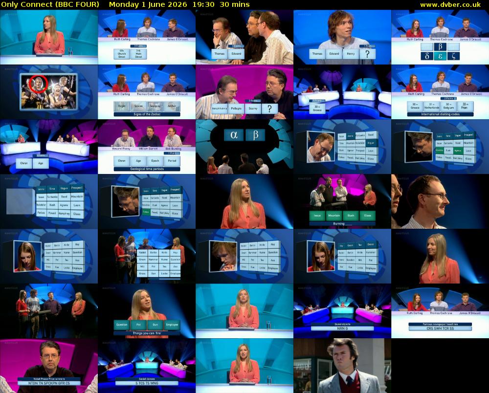 Only Connect (BBC FOUR) Monday 1 June 2026 19:30 - 20:00
