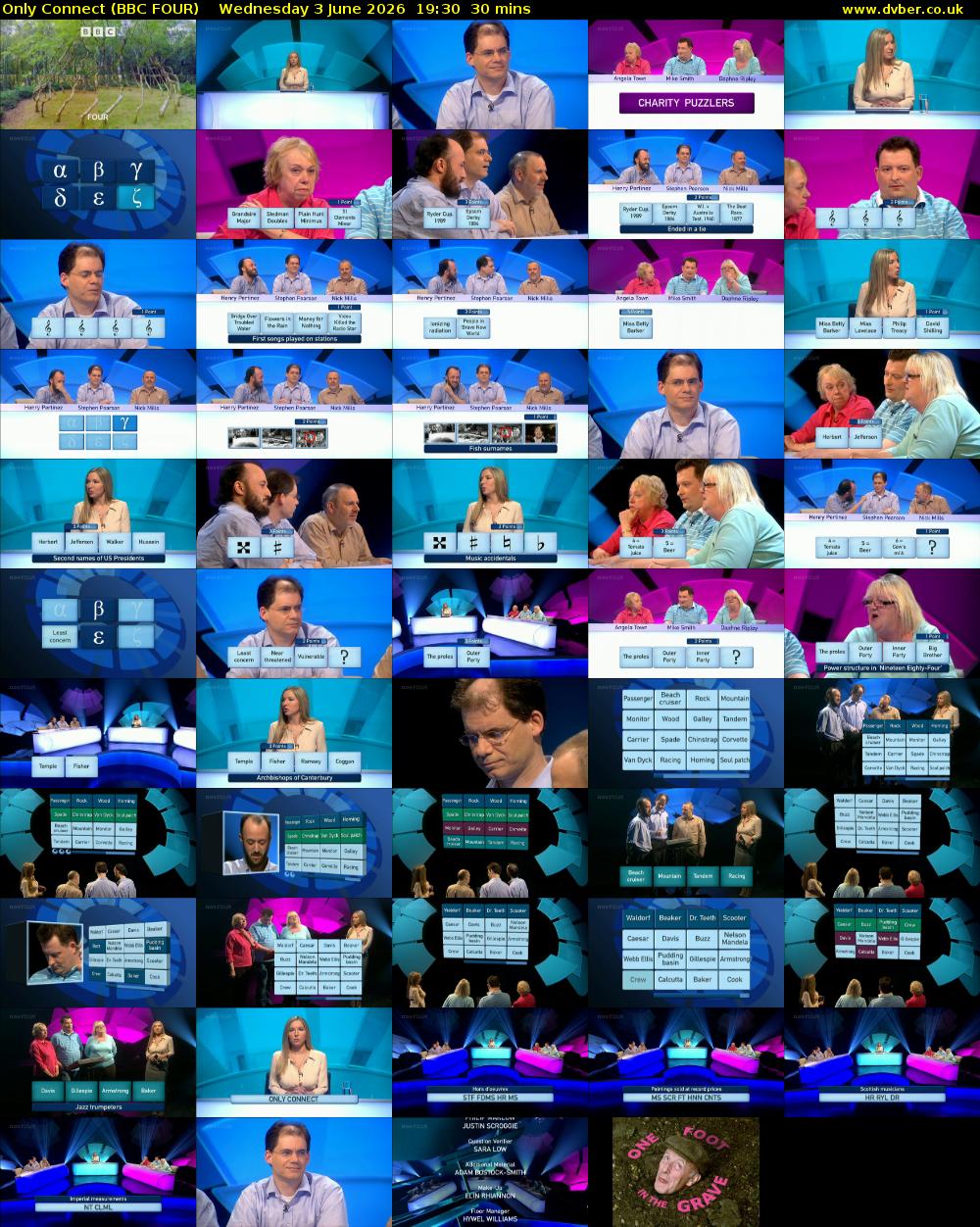 Only Connect (BBC FOUR) Wednesday 3 June 2026 19:30 - 20:00