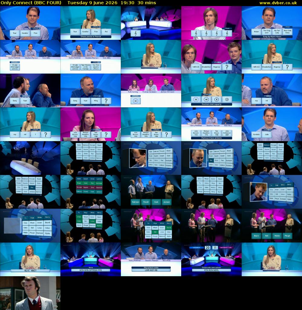 Only Connect (BBC FOUR) Tuesday 9 June 2026 19:30 - 20:00