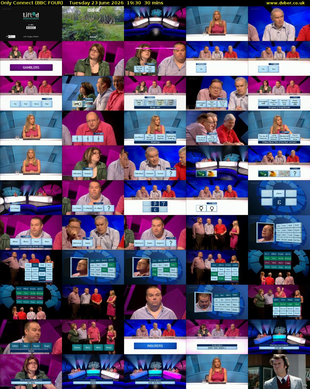 Only Connect (BBC FOUR) Tuesday 23 June 2026 19:30 - 20:00