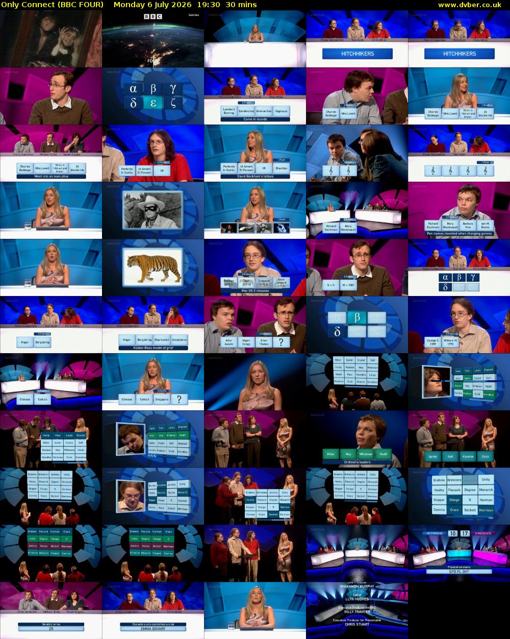 Only Connect (BBC FOUR) Monday 6 July 2026 19:30 - 20:00