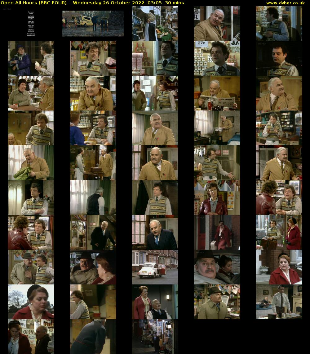 Open All Hours (BBC FOUR) Wednesday 26 October 2022 03:05 - 03:35
