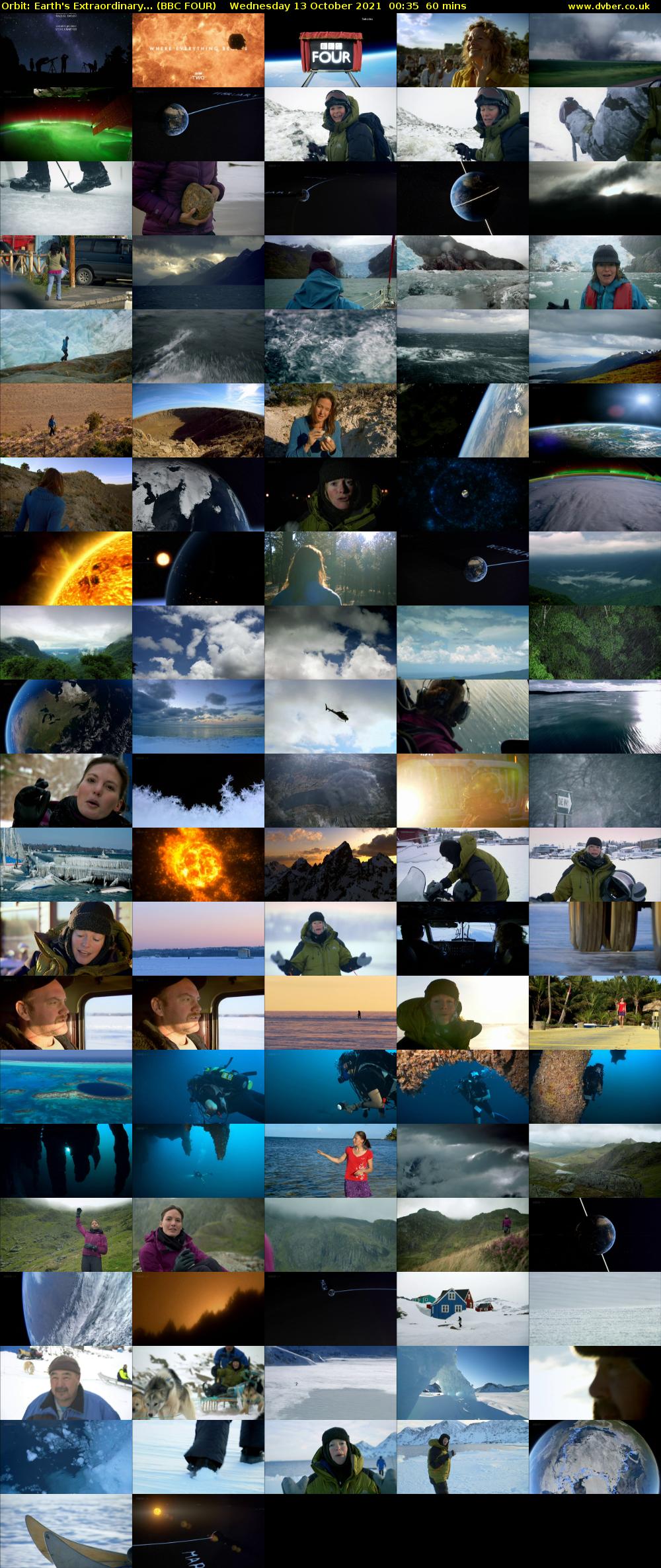 Orbit: Earth's Extraordinary... (BBC FOUR) Wednesday 13 October 2021 00:35 - 01:35