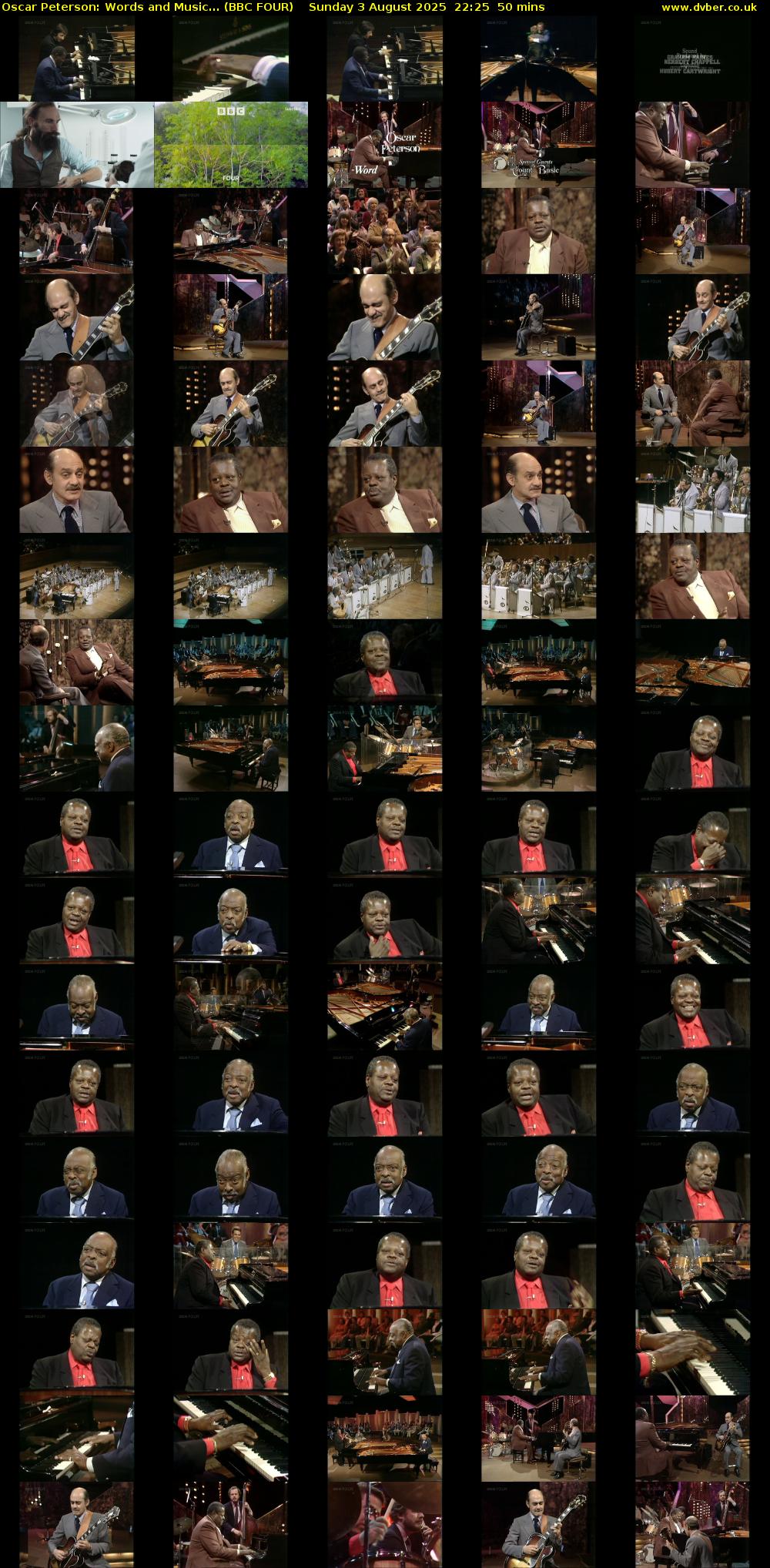 Oscar Peterson: Words and Music... (BBC FOUR) Sunday 3 August 2025 22:25 - 23:15