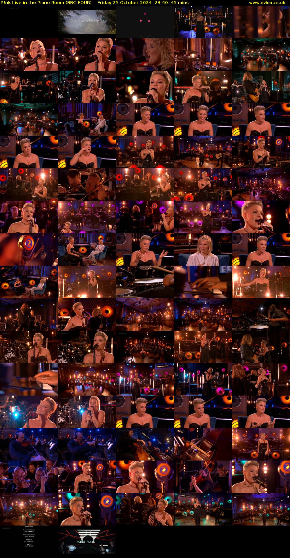 P!nk Live in the Piano Room (BBC FOUR) Friday 25 October 2024 23:40 - 00:25