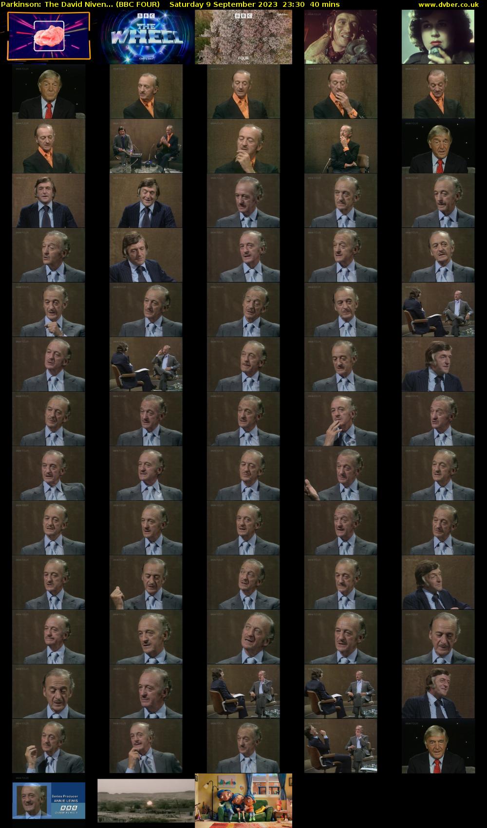 Parkinson: The David Niven... (BBC FOUR) Saturday 9 September 2023 23:30 - 00:10