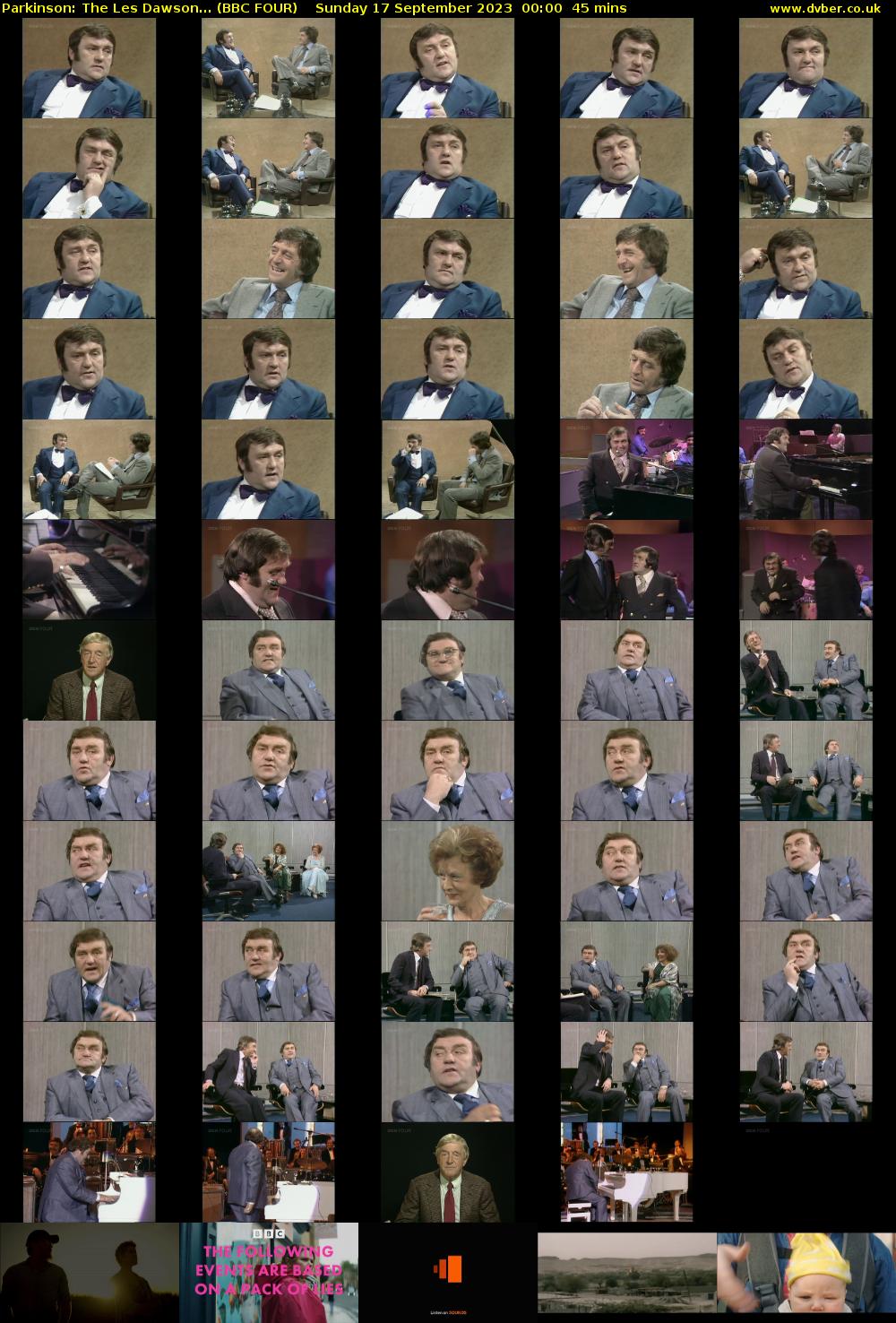 Parkinson: The Les Dawson... (BBC FOUR) Sunday 17 September 2023 00:00 - 00:45
