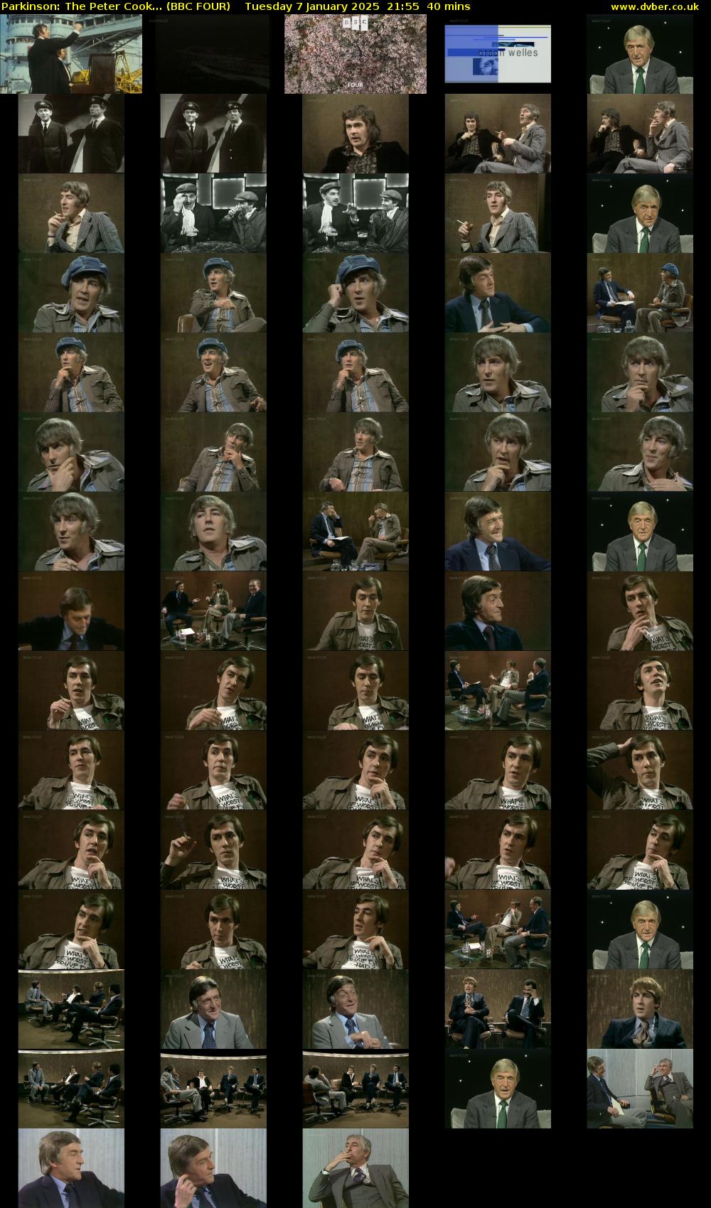 Parkinson: The Peter Cook... (BBC FOUR) Tuesday 7 January 2025 21:55 - 22:35