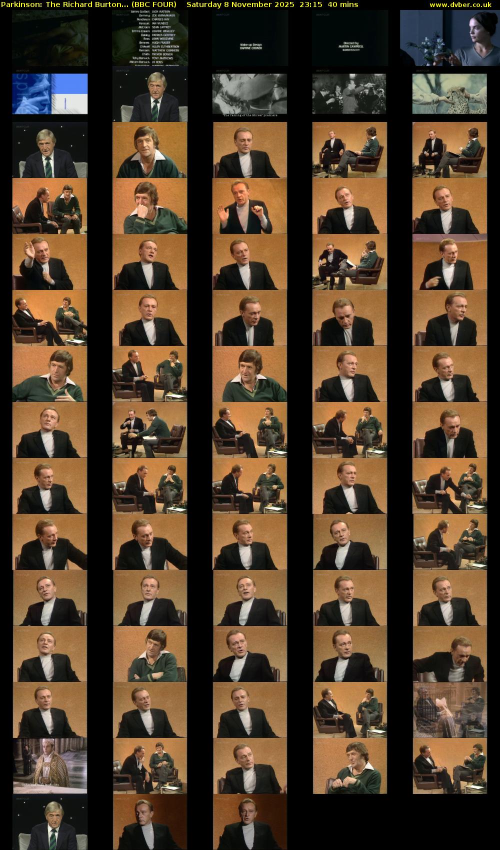 Parkinson: The Richard Burton... (BBC FOUR) Saturday 8 November 2025 23:15 - 23:55