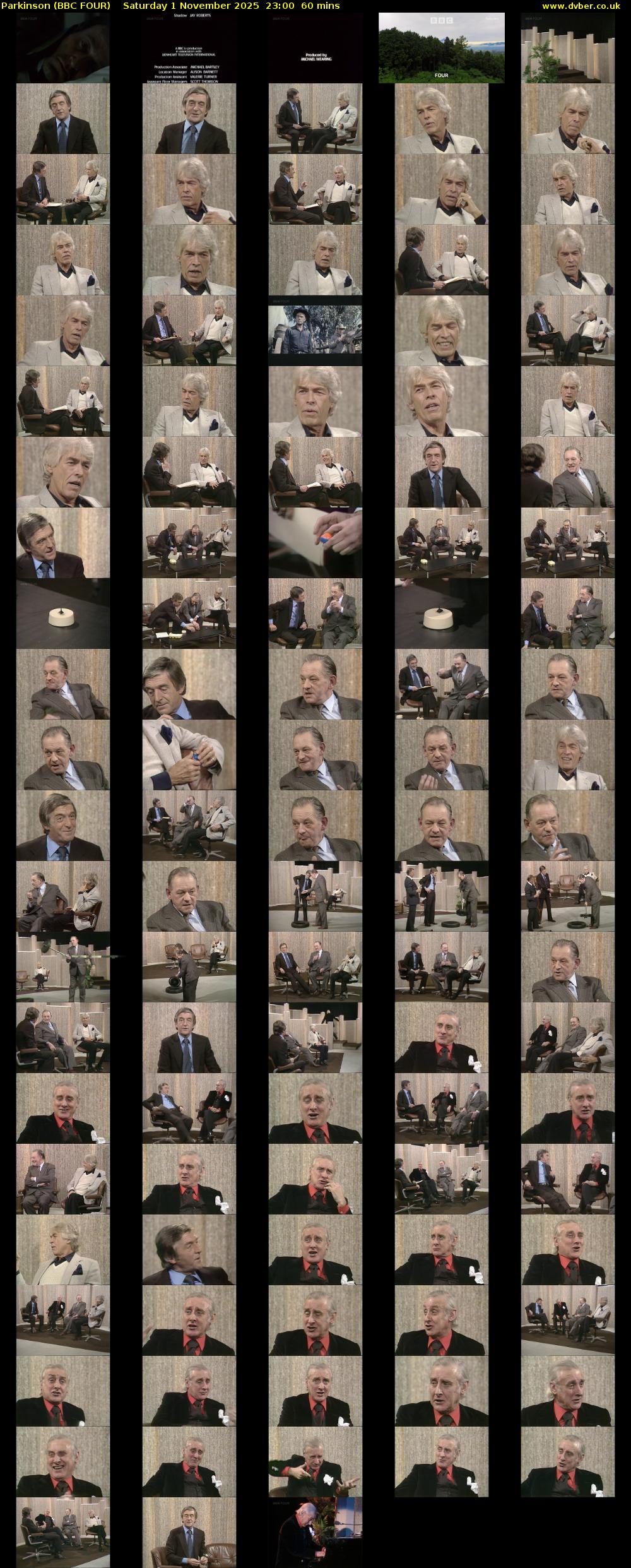 Parkinson (BBC FOUR) Saturday 1 November 2025 23:00 - 00:00