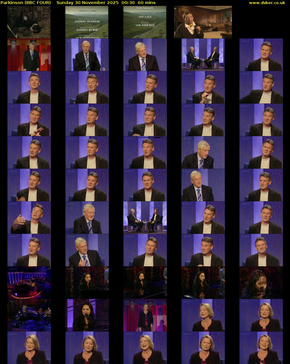 Parkinson (BBC FOUR) Sunday 30 November 2025 00:30 - 01:30