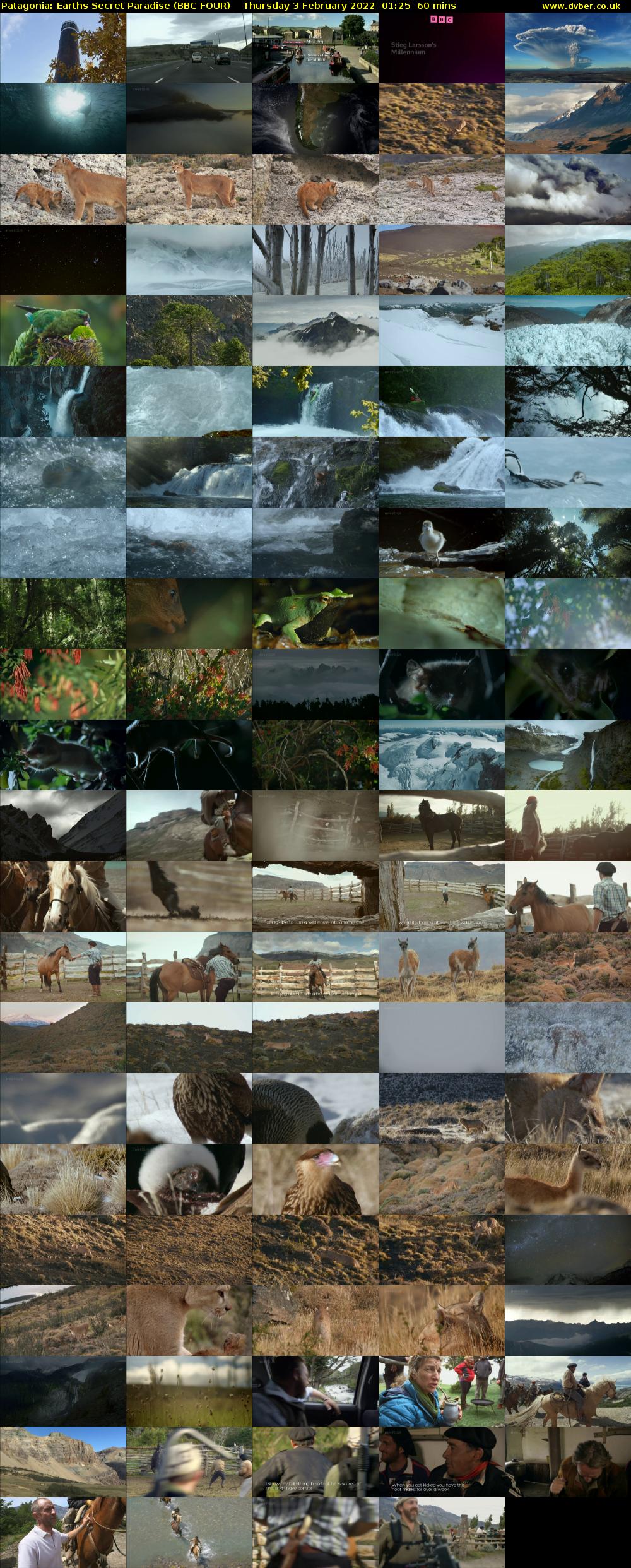 Patagonia: Earths Secret Paradise (BBC FOUR) Thursday 3 February 2022 01:25 - 02:25