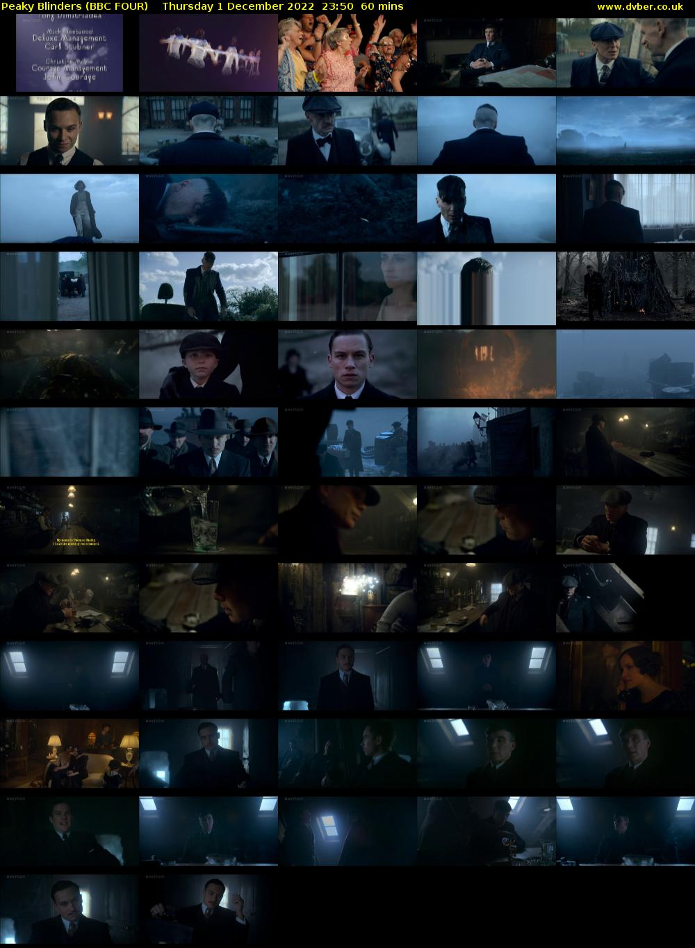 Peaky Blinders (BBC FOUR) Thursday 1 December 2022 23:50 - 00:50