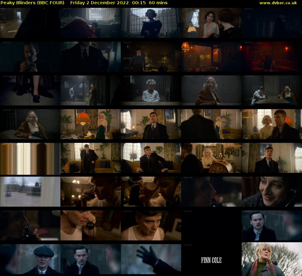 Peaky Blinders (BBC FOUR) Friday 2 December 2022 00:15 - 01:15