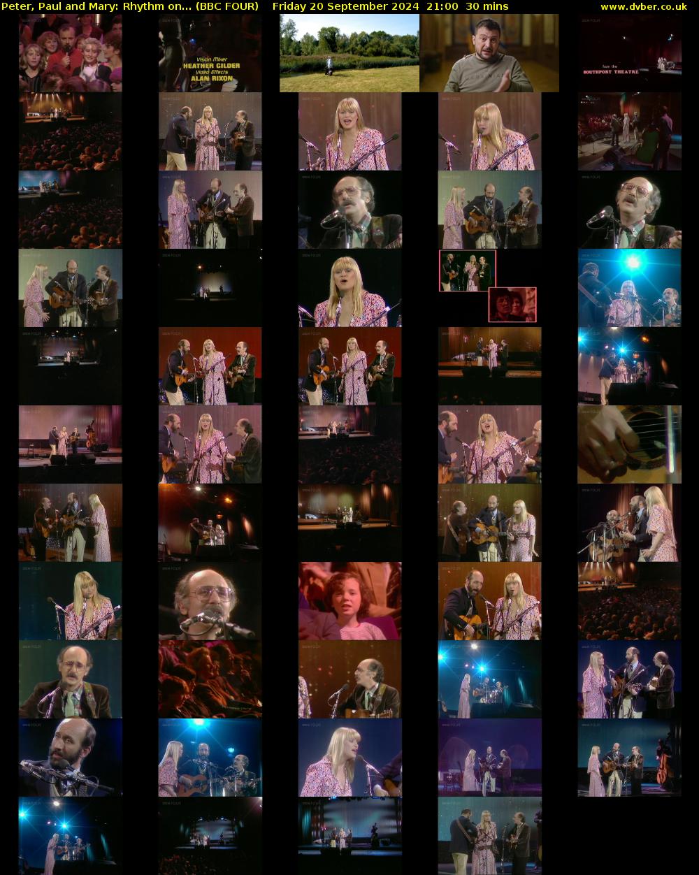 Peter, Paul and Mary: Rhythm on... (BBC FOUR) Friday 20 September 2024 21:00 - 21:30