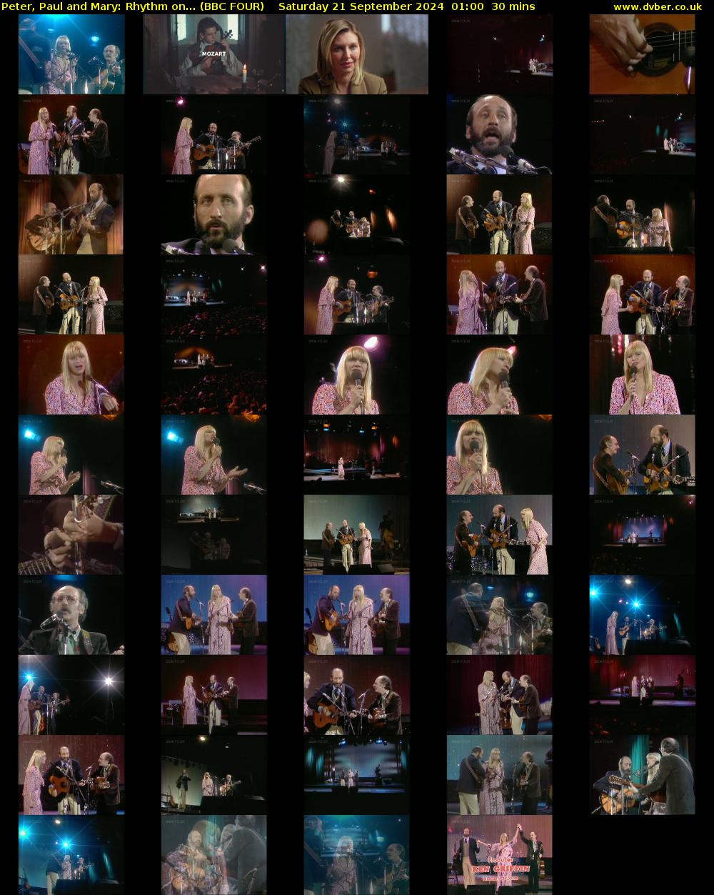 Peter, Paul and Mary: Rhythm on... (BBC FOUR) Saturday 21 September 2024 01:00 - 01:30
