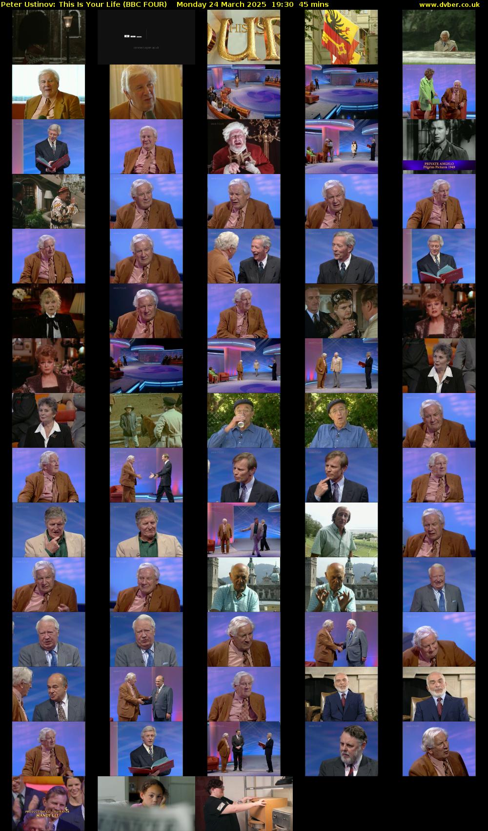 Peter Ustinov: This Is Your Life (BBC FOUR) Monday 24 March 2025 19:30 - 20:15
